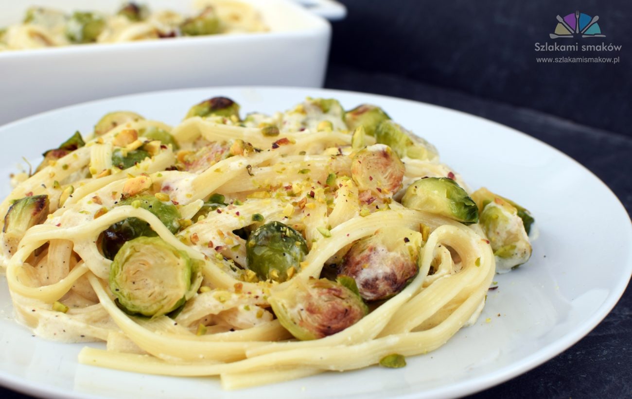 Makaron z pieczoną brukselką i kremowym mascarpone